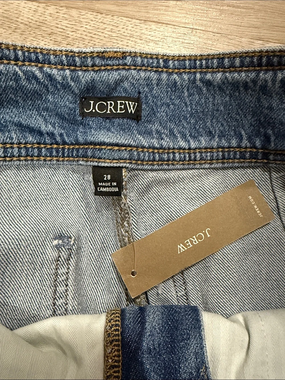 J. Crew Mid-Rise Light Blue Denim Shorts with Double Button